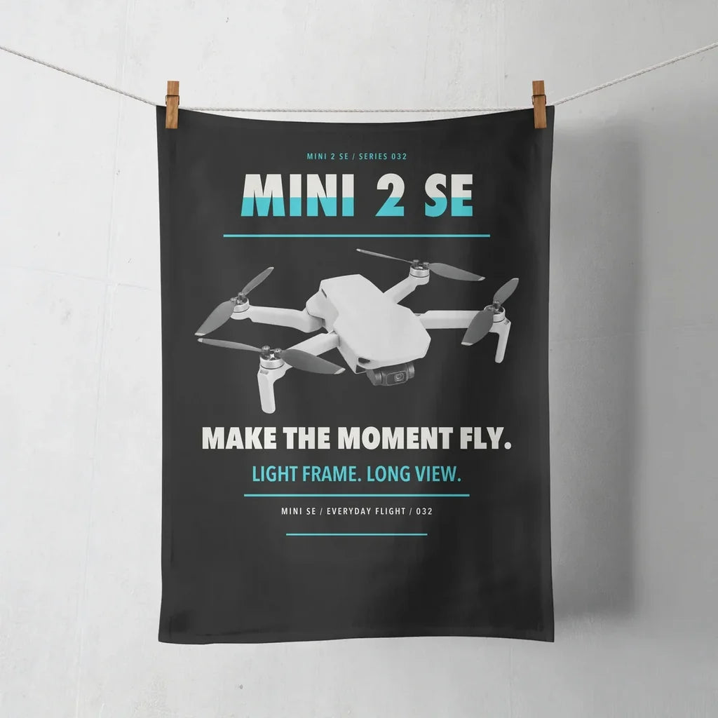 DJI Mini 2 SE design on black towel