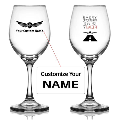 Customisable Every Opportunity Wine Glass
