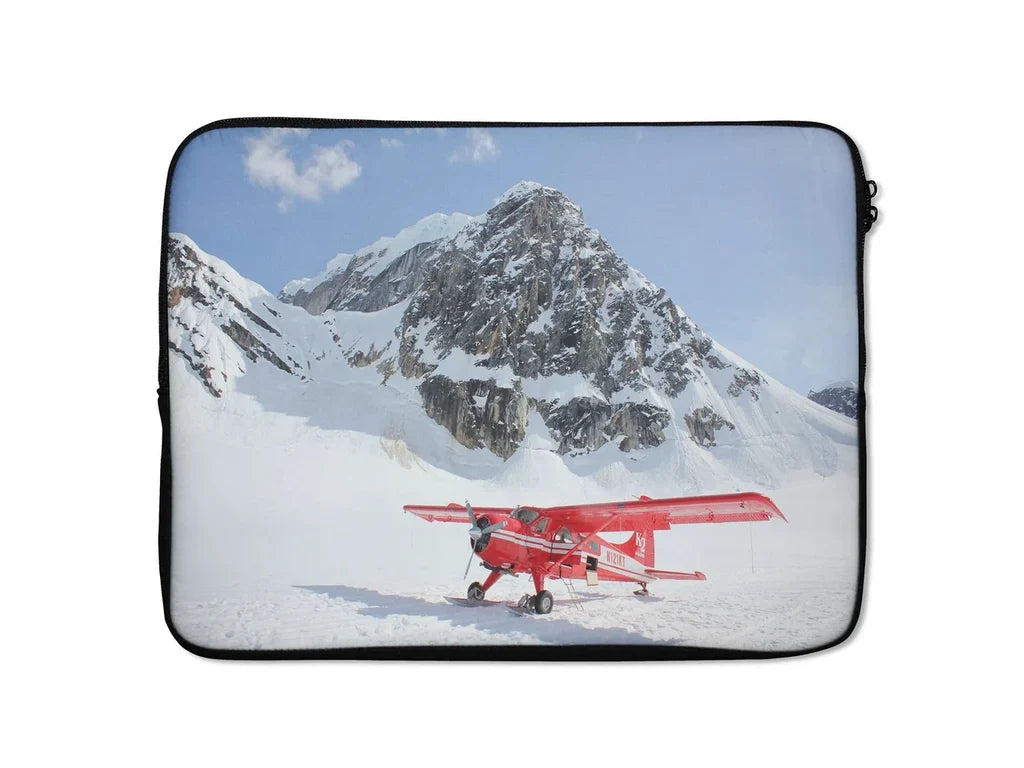Amazing Snow Airplane Laptop & aviation print laptop & tablet case, fits laptop or tablet.