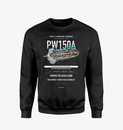 PW150A design on black sweatshirt