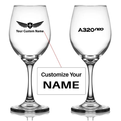 Customisable Airbus A320 Wine Glass
