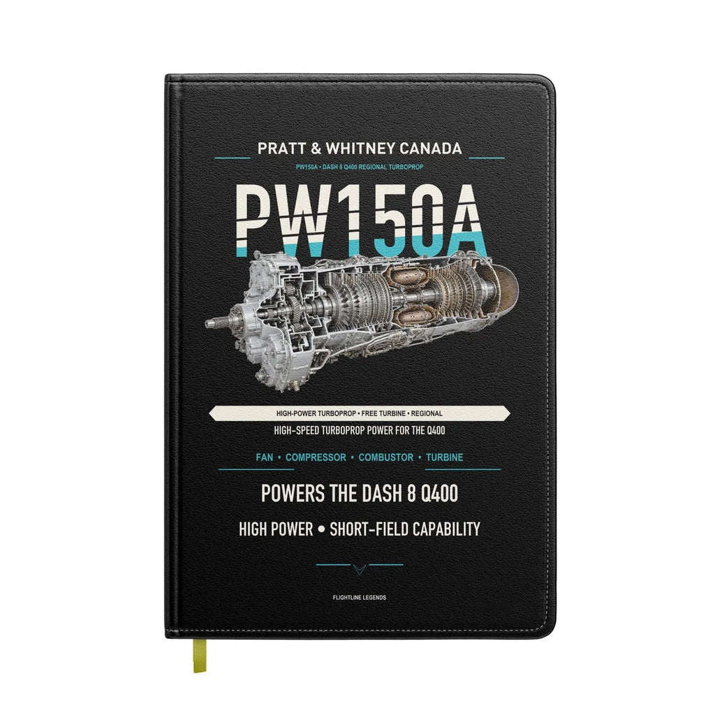 PW150A design on black notebook