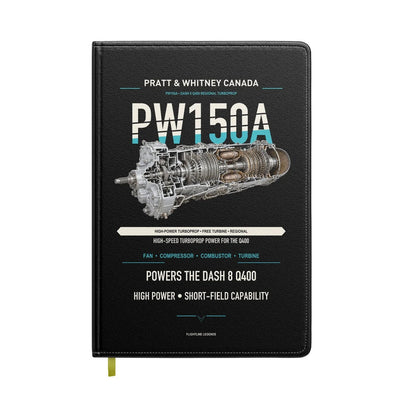PW150A design on black notebook