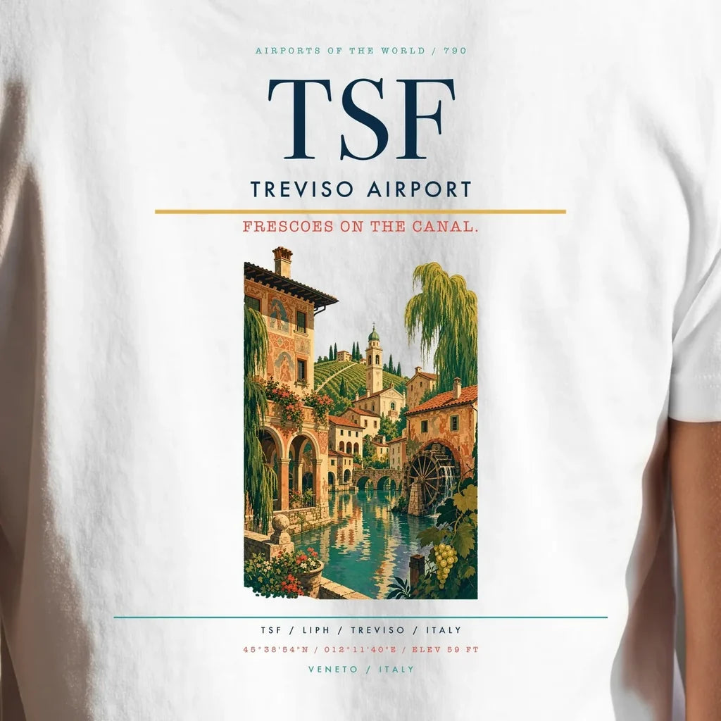 Treviso Airport (TSF) double-side t-shirt design close-up cover