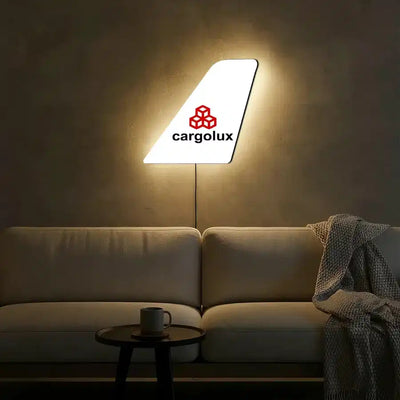 Cargolux Metal Wall LED Aircraft Tail (1) aviation design on durable metal with LED aircraft tail wall art.