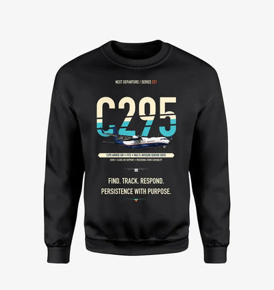 Airbus C295 Armed ISR design on black sweatshirt