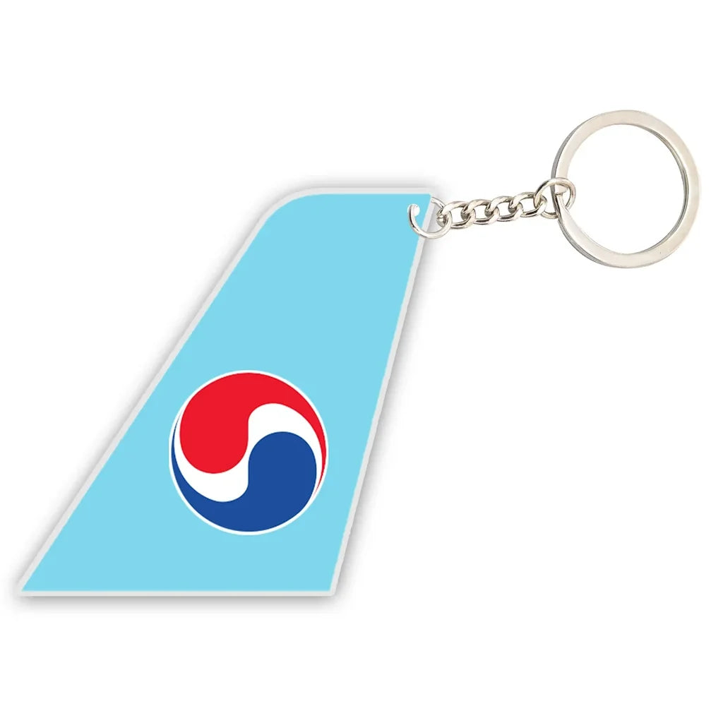 Korean Air aviation shaped key chain, durable metal alloy.