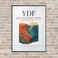 Thumbnail for Deer Lake Regional Airport YDF vertical canvas print - framed - white background