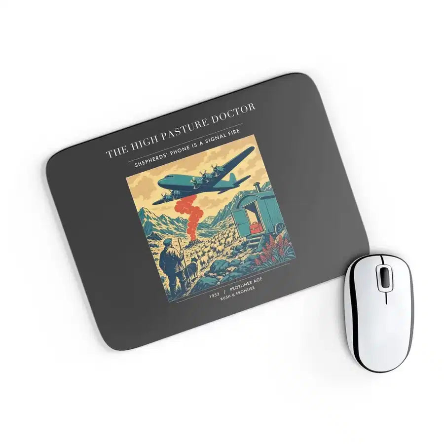 VINTAGE G4348 - The High Pasture Doctor - Designed Mouse Pads design on black rectangle