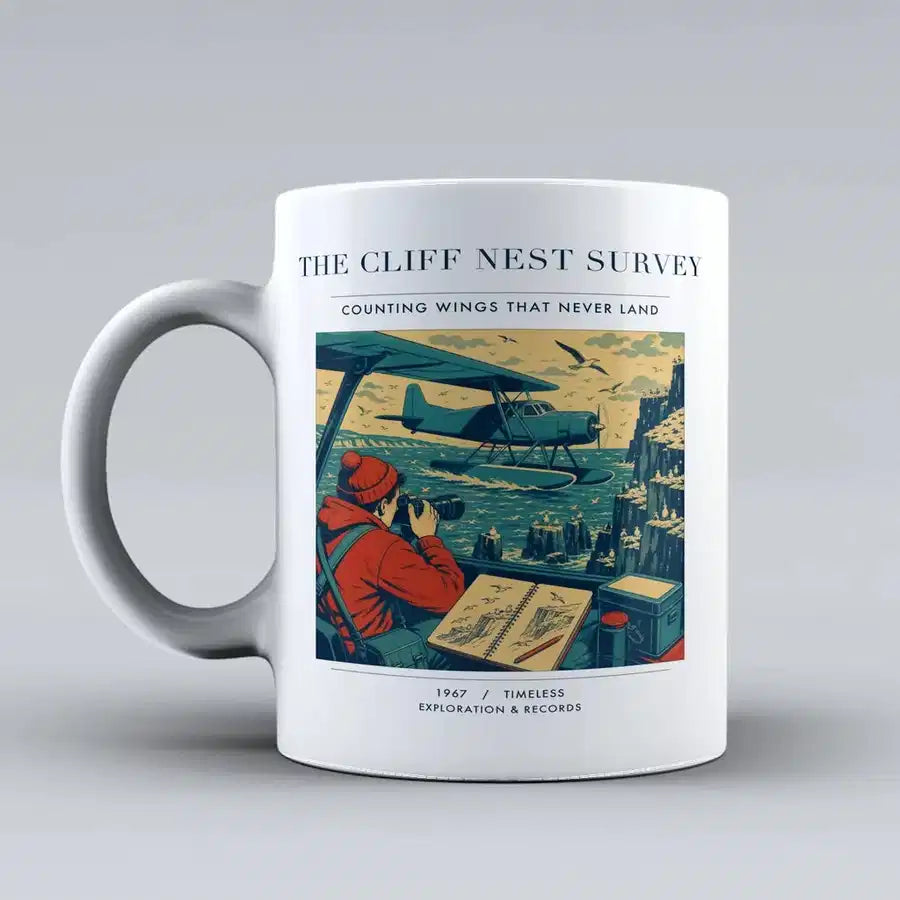 VINTAGE G4363 - The Cliff Nest Survey - Ceramic Mug design on white