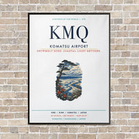 Thumbnail for Komatsu Airport KMQ vertical canvas print - framed - white background