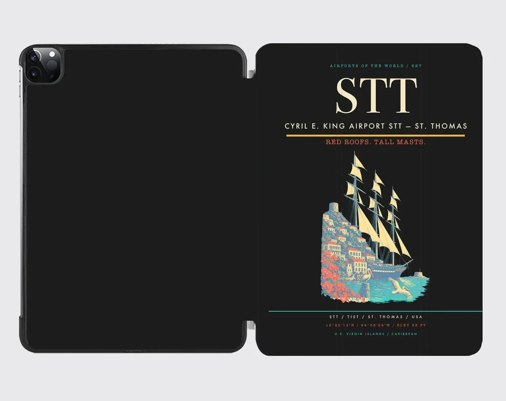 Cyril E. King Airport (STT) design on black ipad tablet case