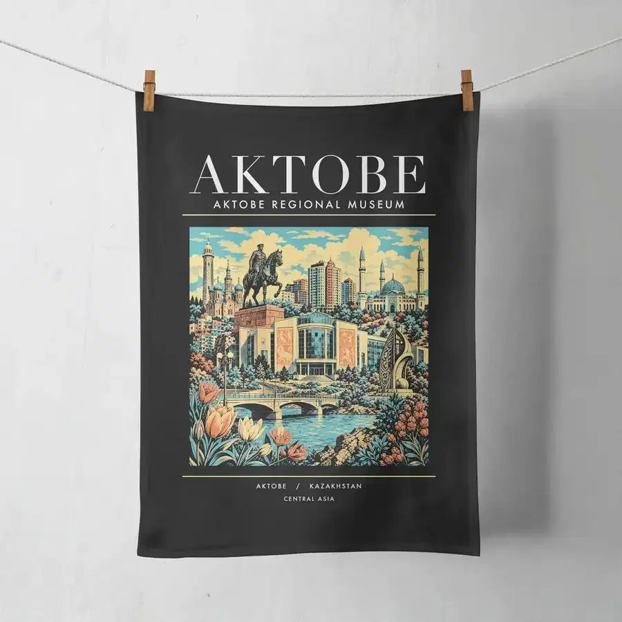AKTOBE - Poster - Towel - Black