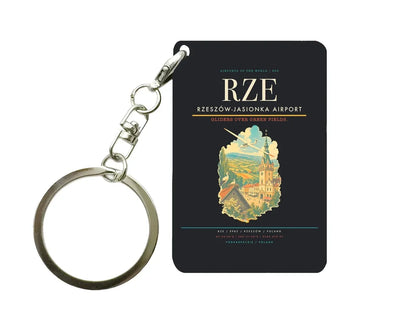 Rzeszów-Jasionka Airport (RZE) design on black key chain