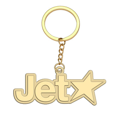 Jetstar Airlines aviation hollow key chain in polished alloy.