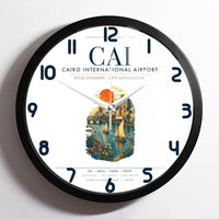 Thumbnail for Cairo International Airport (CAI) design on white framed wall clock