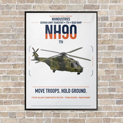 NHIndustries NH90 TTH vertical canvas print - framed - white background