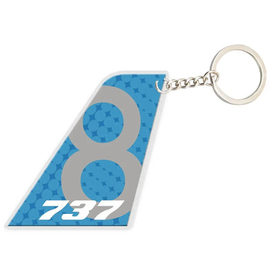 Tail Boeing B737 MAX aviation shaped key chain, durable metal alloy.