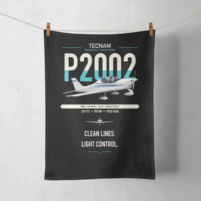 Tecnam P2002 Sierra MkII design on black towel