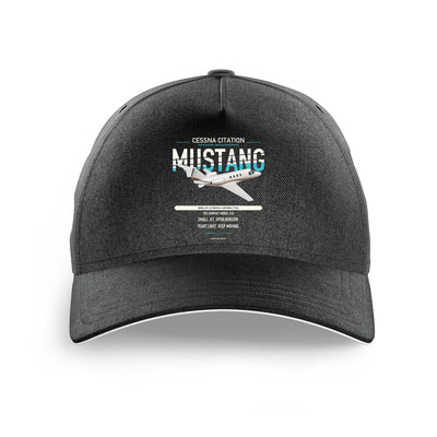 Cessna Citation Mustang design on black printed hat