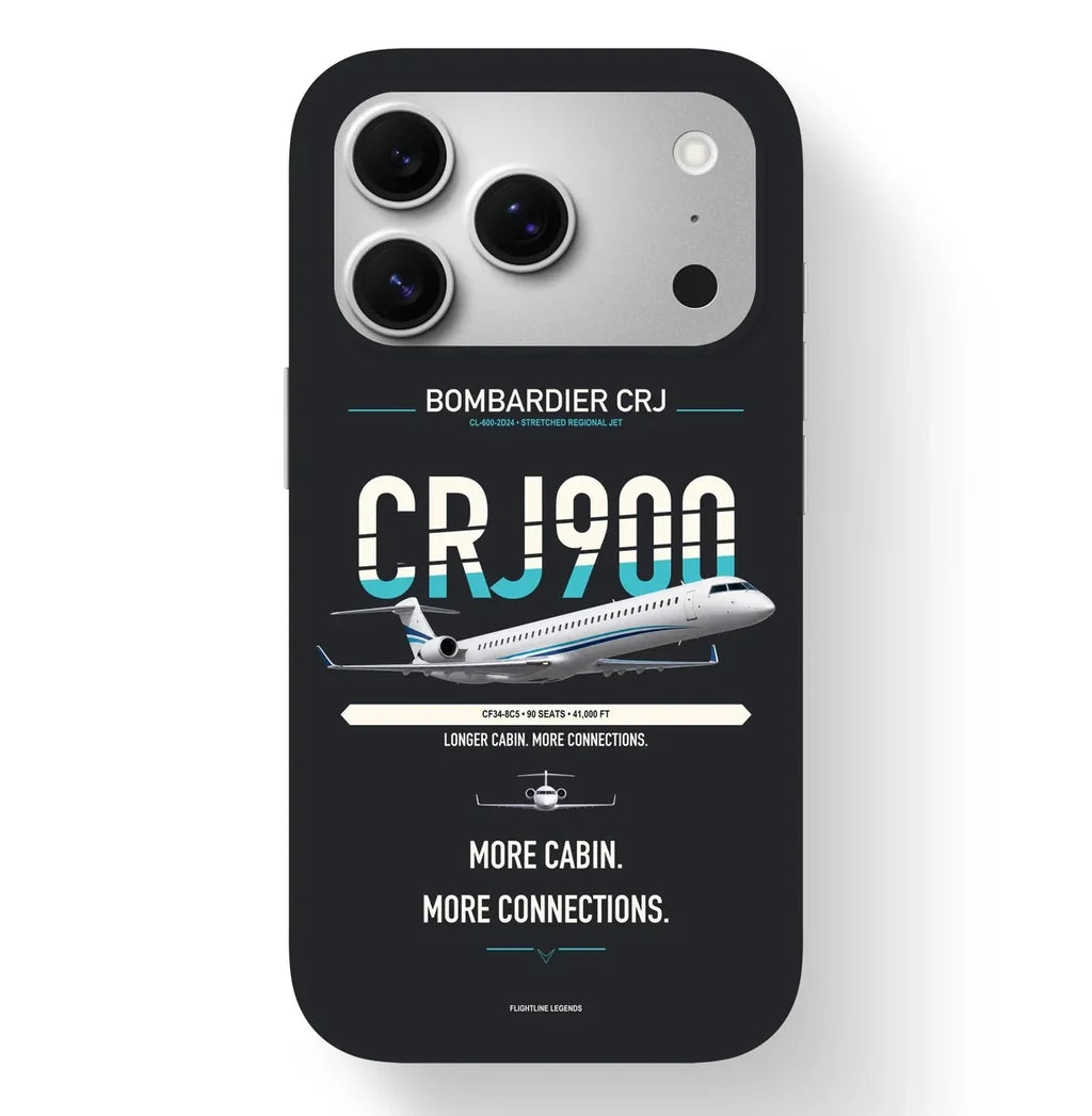 CRJ900 Case design on black iphone case