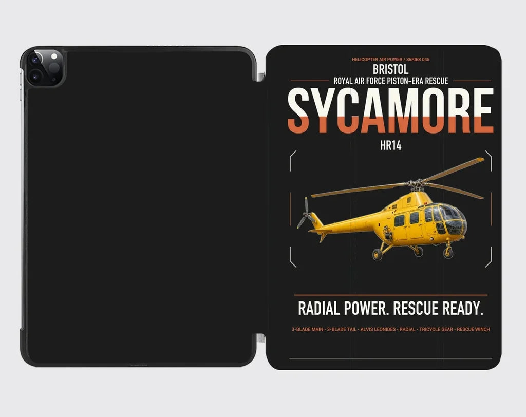 Bristol Sycamore HR14 design on black ipad tablet case
