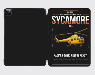 Bristol Sycamore HR14 design on black ipad tablet case