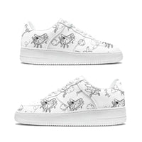 Thumbnail for Cartoon Planes aviation design on breathable mesh upper low-top sport sneakers.
