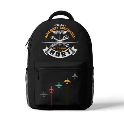 I'm an Aircraft Mechanic aviation backpack in durable polyester.