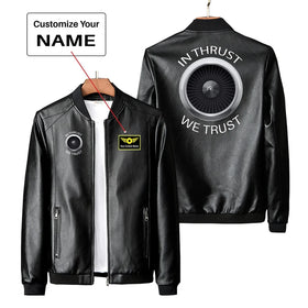 In Thrust We Trust PU Leather Jackets