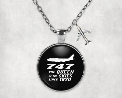 Boeing 747 - Queen of the Skies (2) aviation necklace, stainless steel body with engraved detail.