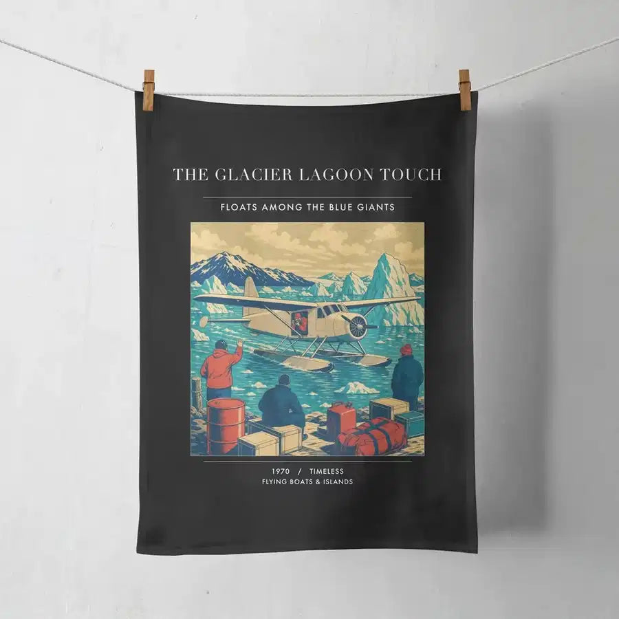 VINTAGE G4349 - The Glacier Lagoon Touch - Designed Towels design on black