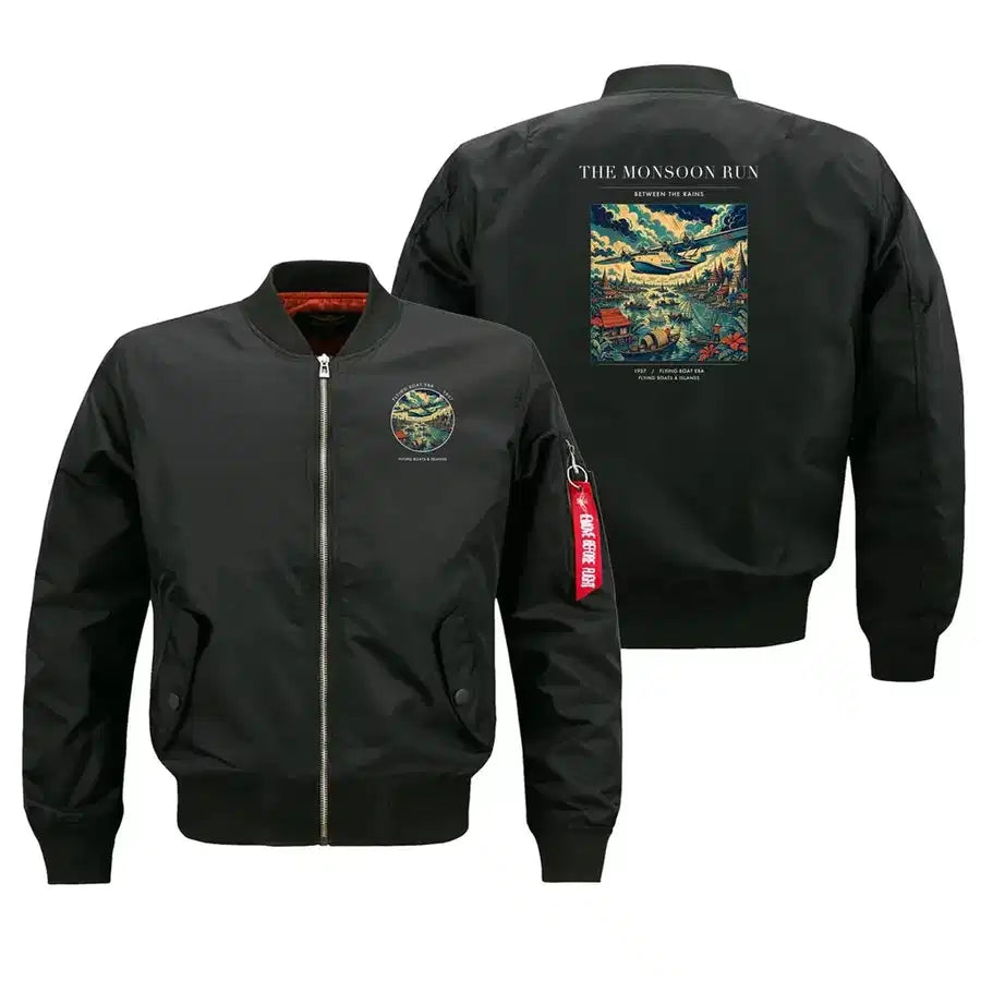 VINTAGE G4061 - The Monsoon Run - Bomber Jacket design on black