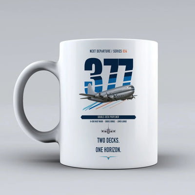 Boeing 377 Stratocruiser double-side print on white ceramic mug