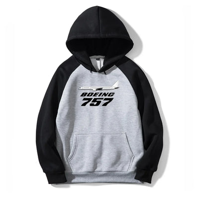 The Boeing 757 aviation design on colourful cotton blend colourful hoodie.