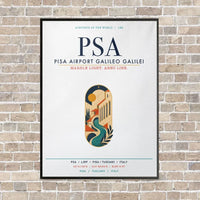 Thumbnail for Pisa Airport Galileo Galilei PSA vertical canvas print - framed - white background