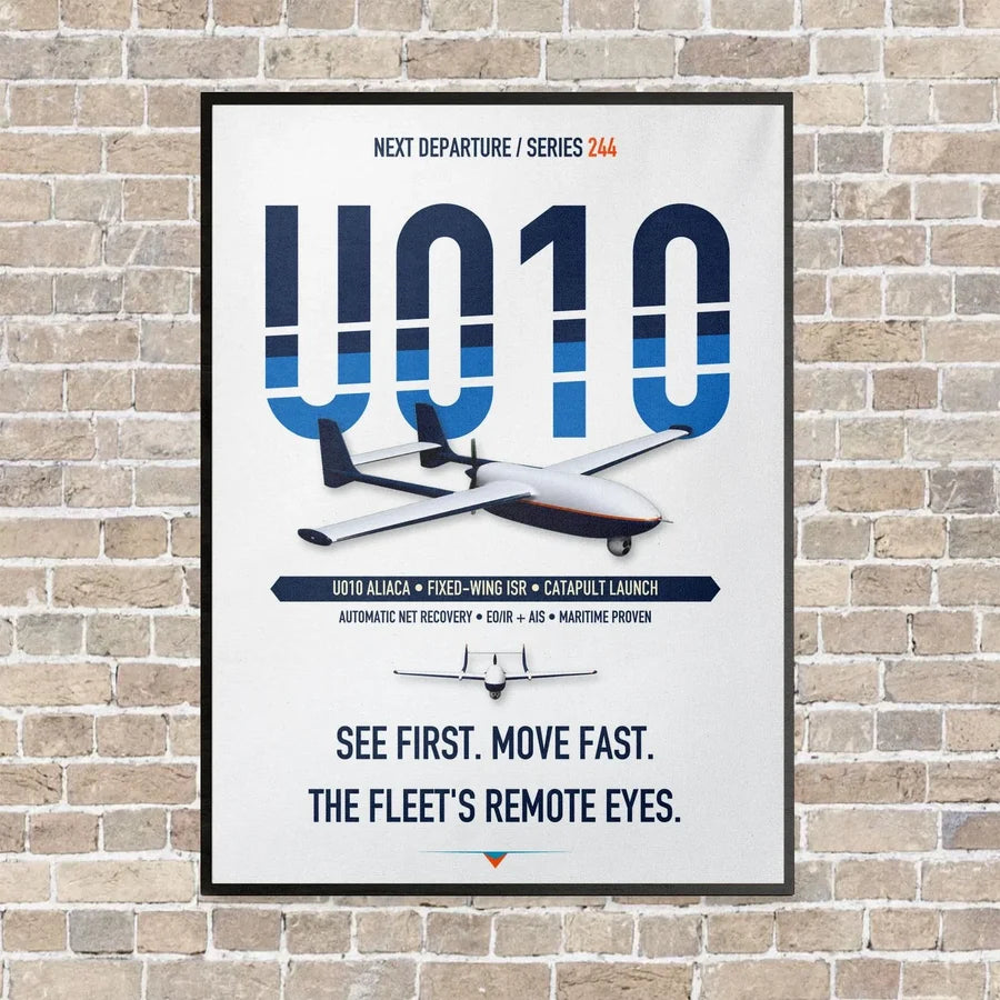 Airbus U010 Aliaca Fixed-wing vertical canvas print - framed - white background