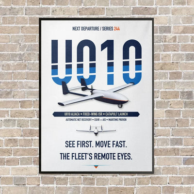 Airbus U010 Aliaca Fixed-wing vertical canvas print - framed - white background