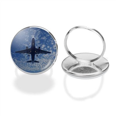 Airplane From Below aviation ring in stainless steel.
