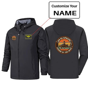Retro Apache AH-64 Rain Jackets & Windbreakers