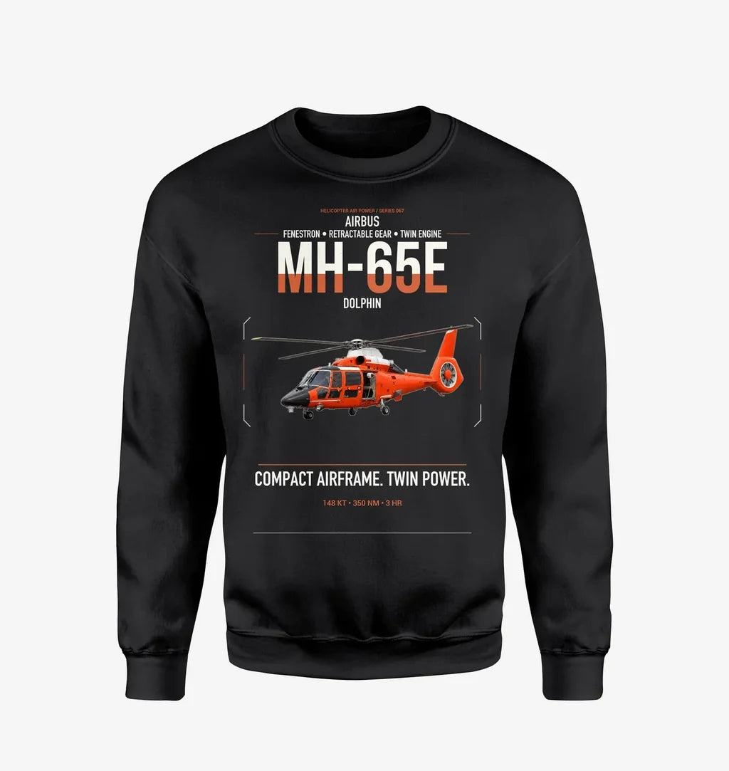 Airbus MH-65E Dolphin design on black sweatshirt