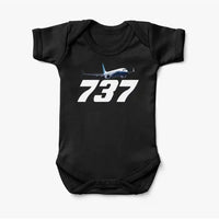 Thumbnail for Super Boeing 737-800 aviation print on kids gentle cotton bodysuit.