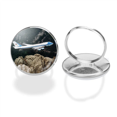 Cruising United States of America Boeing 747 aviation ring in stainless steel.