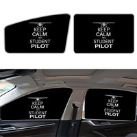 Thumbnail for Student Pilot Car Sun Shade (Side window) aviation design on reflective polyester car side window sun shade.