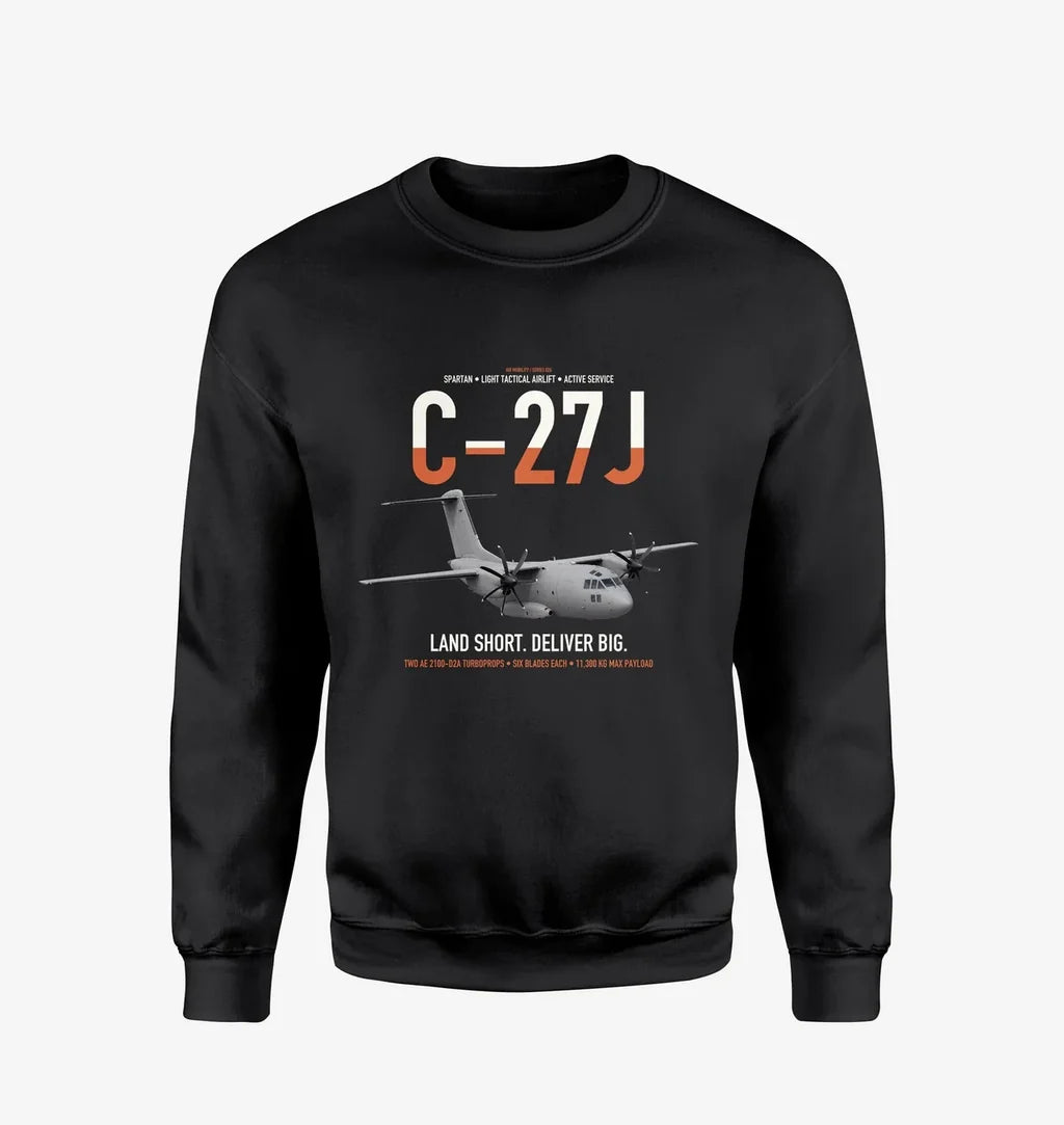C-27J Spartan design on black sweatshirt