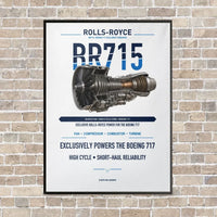 Thumbnail for BR715 vertical canvas print - framed - white background