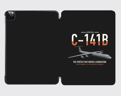 C-141B Starlifter design on black ipad tablet case