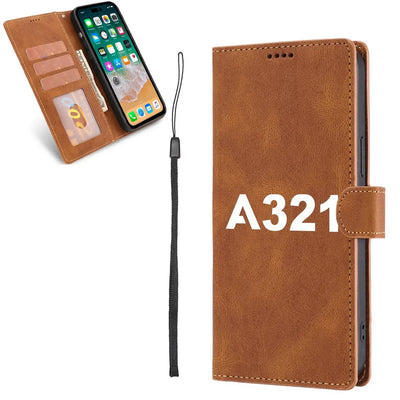 Airbus A321 Flat Text aviation themed leather phone case for phone.