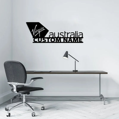 Virgin Atlantic Airlines aviation design on durable metal with painted finish metal wall sign.
