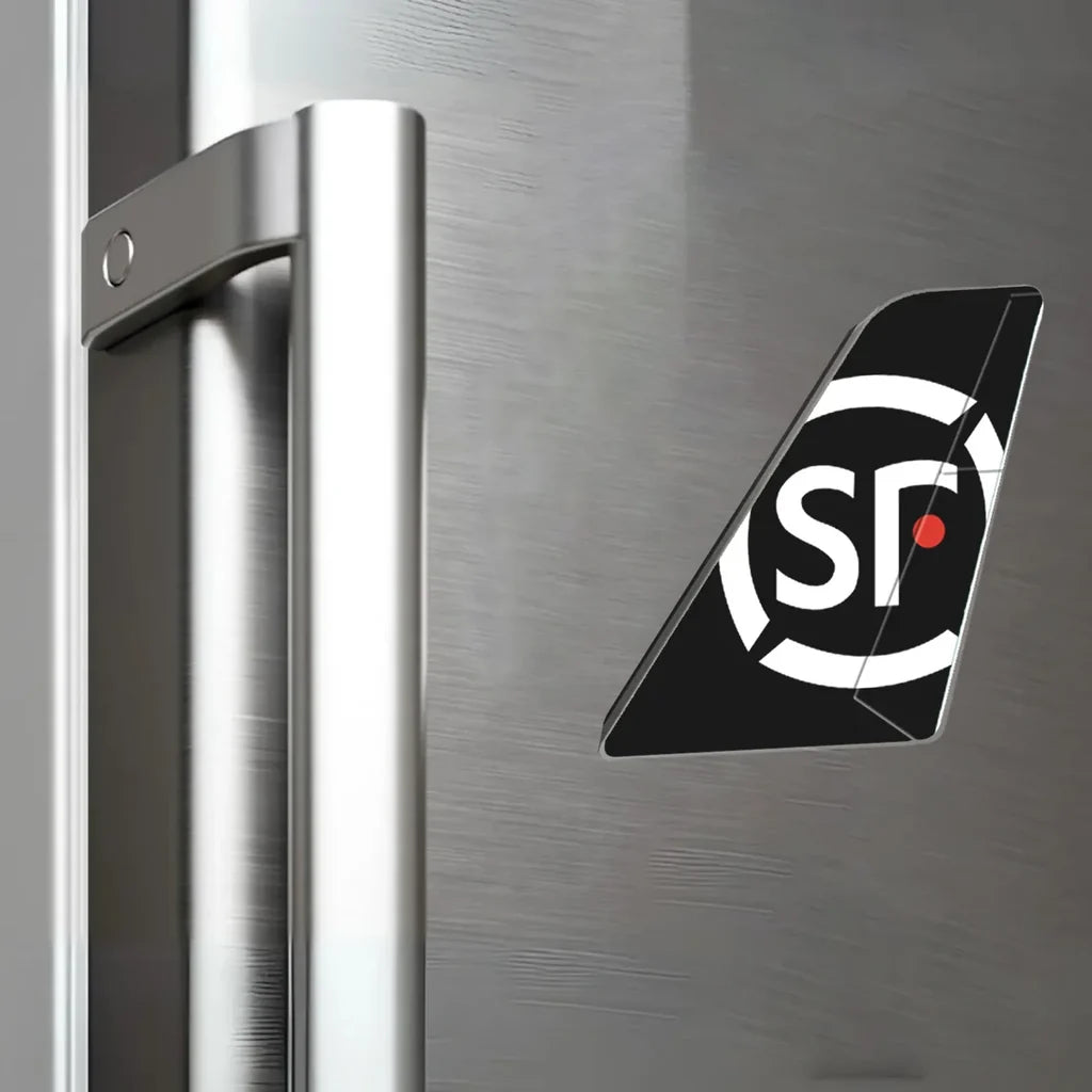 SF Airlines aviation design tail magnet in 3D metal with magnetic back.
